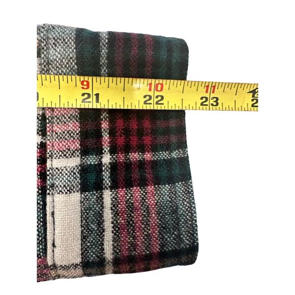 Eddie Bauer Men's Large 100% Wool Vintage 90's Red Green Tan Plaid Outdoor Shirt - Picture 8 of 10